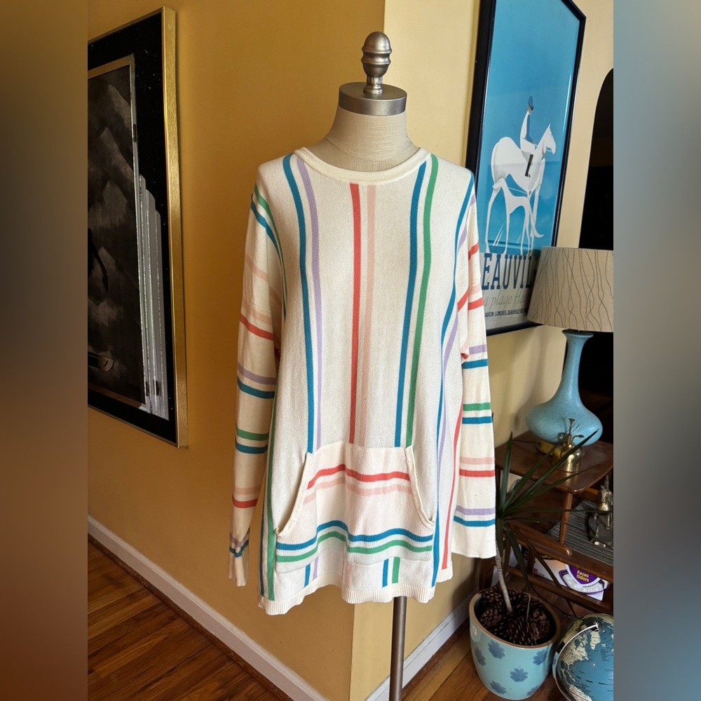 studio park rainbow stripe sweater